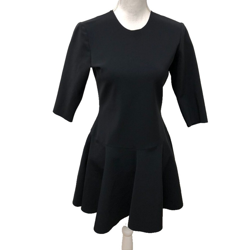 M2057 Maria Pinto Fit And Flare Dress Womens Medium Black Classic Minimalist